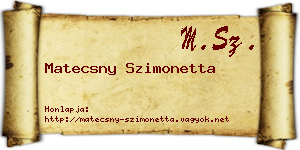 Matecsny Szimonetta névjegykártya